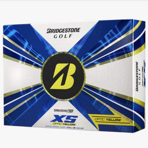 Bridgestone Tour B XS Optic Yellow Golf Balls - 1 Dozen Box - USA Dealer