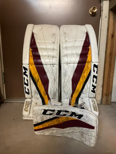 CCM Extreme Flex III Leg Pads 34+1.5 plus Blocker, Joey Daccord ASU