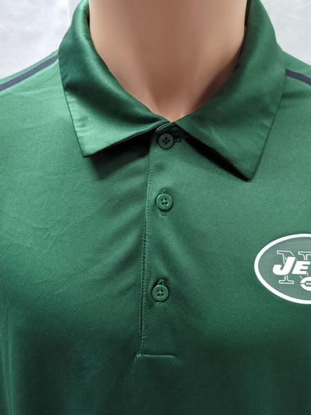 NFL Team Apparel Men's New York Jets Polo Golf White Shirt Green Size  S Small