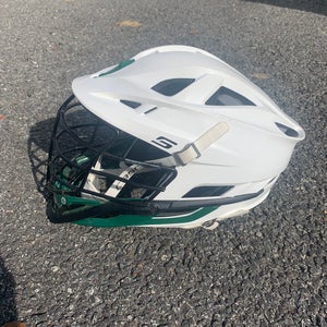 Cascade S Lacrosse Helmet - White with black mask and green chin ($299 Retail)