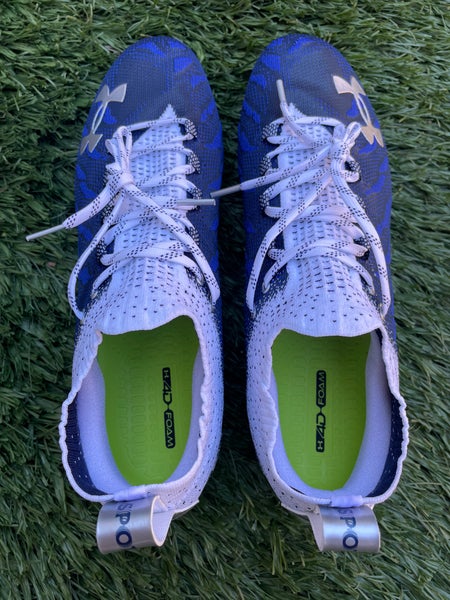 Men's Size 15 Under Armour Spotlight Lux MC White/Navy Blue