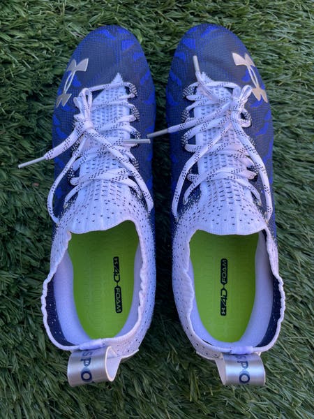 Men's Size 15 Under Armour Spotlight Lux MC White/Navy Blue