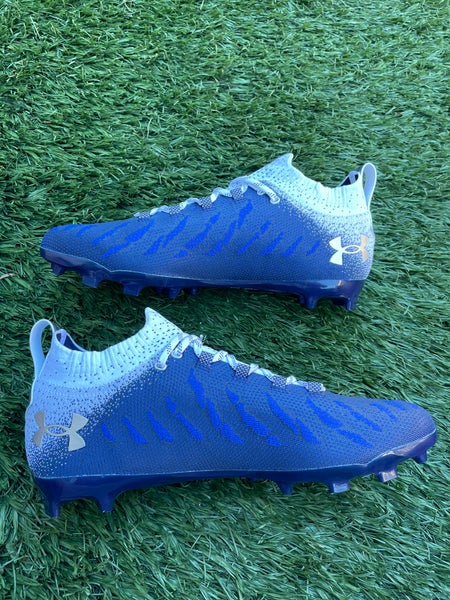 Designer Pattern Low Football Cleats Icy Blue / 15 M