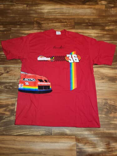 Vintage RARE Ernie Irvan Skittles Candy Food Promo Nascar Racing Signed Shirt XL