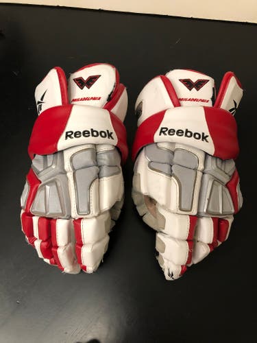 PHILADELPHIA WINGS NLL Used Player's Reebok 9K Lacrosse Gloves 14" - Palms Removed *RARE*