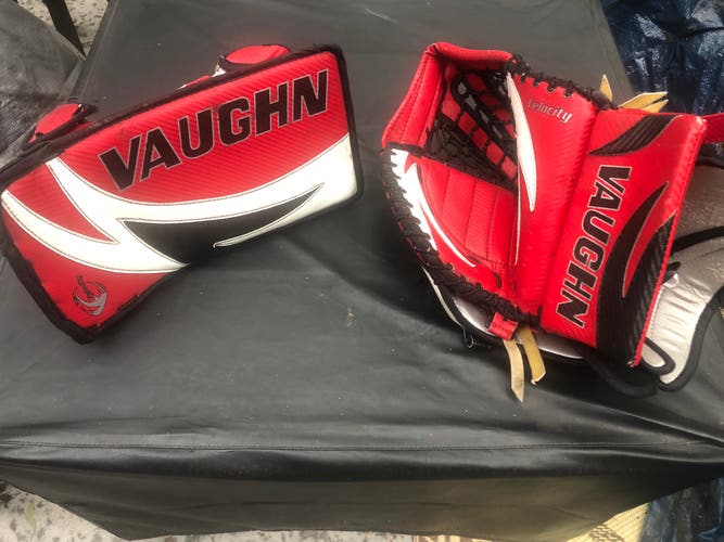 Vaughn Velocity Full Right Goalie Blocker and Glove Combo