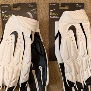 Nike D-Tack 6.0 Football Padded Lineman Gloves White/Black Men’s XXL CK2926-101 NWT