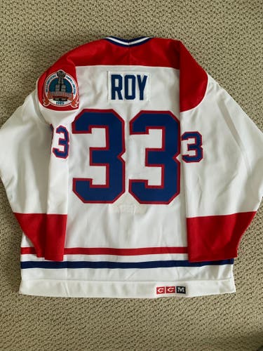 Patrick Roy Montreal Canadiens CCM Center Ice Authentic Pro Jersey Fight Strap 1989 SZ 50