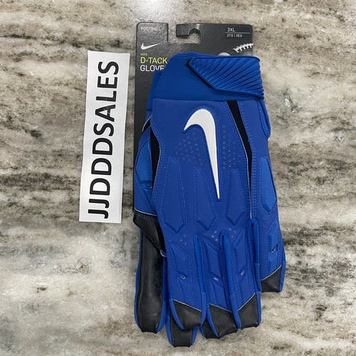 Nike NFL D-Tack 6.0 Lineman Football Gloves Ck2926-417 Blue Men's Size 3XL NWT