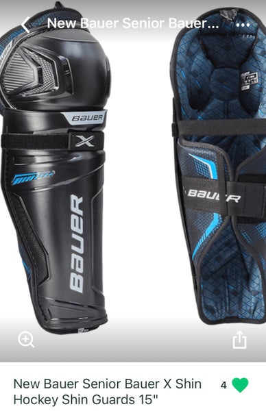 New Bauer Senior Bauer X Shin Hockey Shin Guards 15"