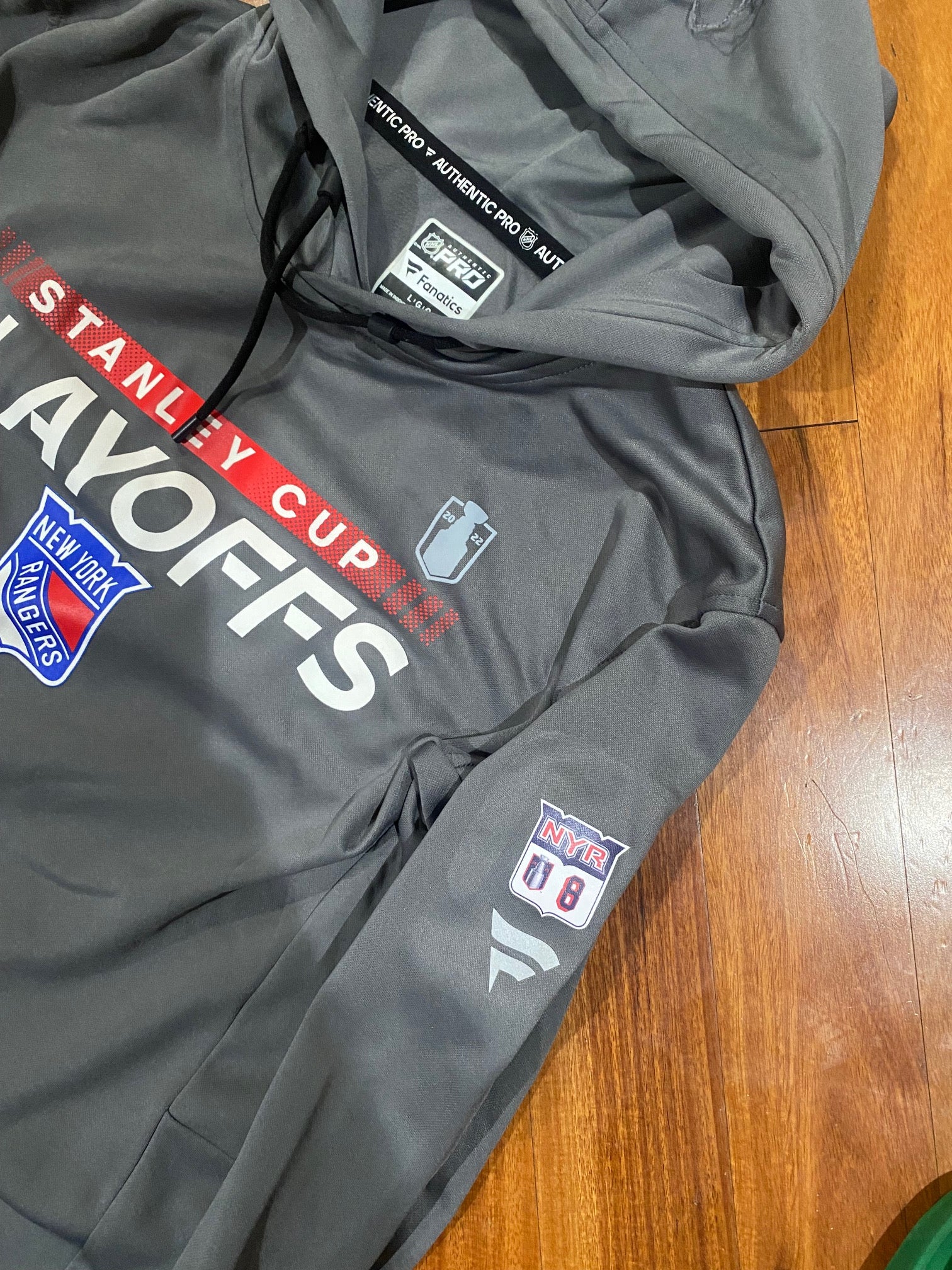 Men's New York Rangers Fanatics Branded Navy Authentic Pro Rinkside  Pullover Hoodie