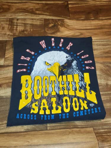 Vintage Rare 1992 Bike Week Motorcycle Harley Boothill Saloon Eagle Shirt Sz XL