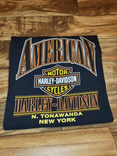 Vintage 2006 Harley Davidson American Motorcycle Black Double Sided Shirt XL/XXL