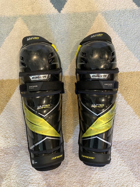 Used Bauer Supreme Ultrasonic Shin Pads - 14”