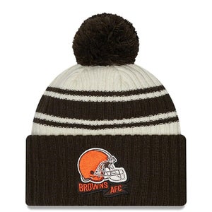 2022 Cleveland Browns New Era NFL Knit Hat Sideline Beanie Pom Stocking Cap