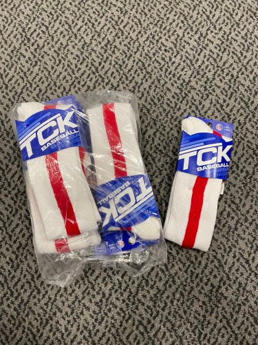 6-PACK TCK White/Red Medium baseball socks