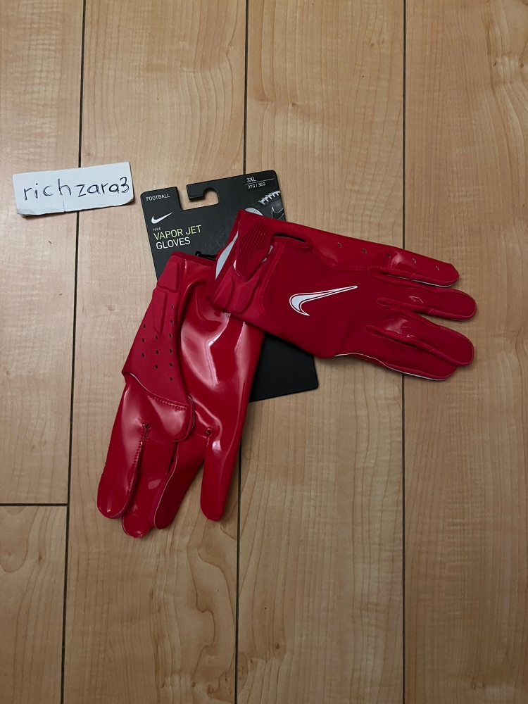 Nike Vapor Jet 6.0 Football Receiver Gloves Red CZ4127 663 Men's Size 3XL