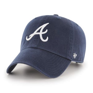 Atlanta Braves 47 Brand MLB Clean Up Adjustable Strapback Hat Dad Cap Navy