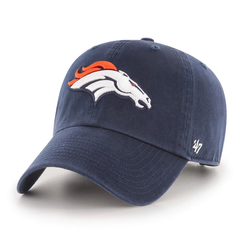 2022 Denver Broncos '47 Brand NFL Clean Up Adjustable Strapback Hat Dad Cap Navy