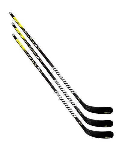3 New Warrior Alpha DX Team Grip hockey sticks 65 flex senior W03 LH left sr ice