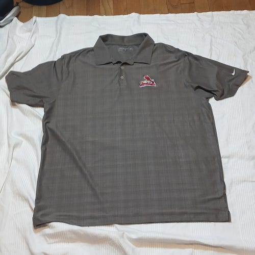 NIKE GOLF DRI-FIT ST.LOUIS CARDINALS GOLF SHIRT MENS XL POLO SHIRT GREY