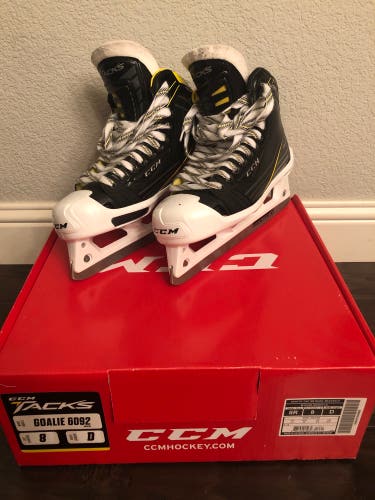 Used CCM Regular Width Size 8 Tacks 6092 Senior Hockey Goalie Skates