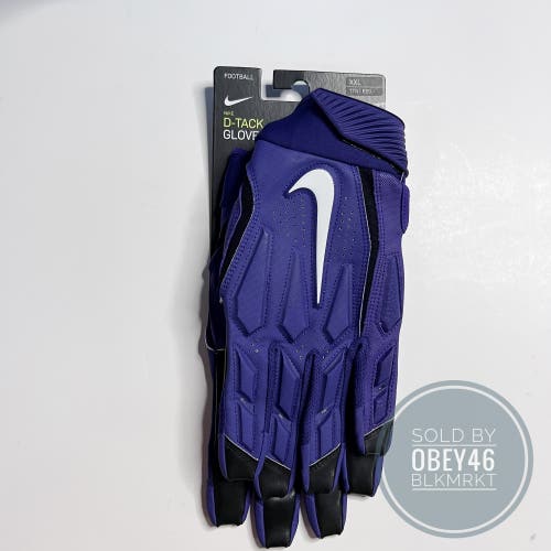 Nike D-Tack Lineman Padded Football Gloves Purple