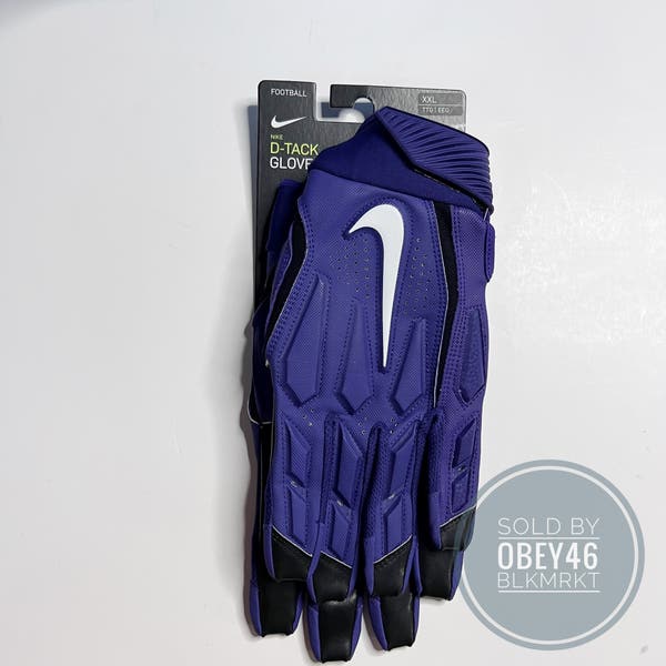 Nike D-Tack Lineman Padded Football Gloves Purple SidelineSwap