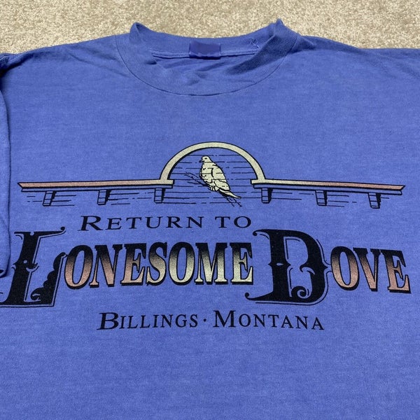 Billings Montana T Shirt Men Large Adult Blue Vintage 90s Lonesome Dove Concrete