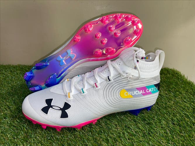 Under Armour Crucial Catch NFL Football Cleats White Men’s 11.5 3023598-100 NEW