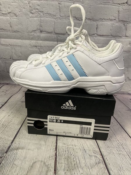 Adidas Superstar Womens Basketball 6 White Blue New With Box | SidelineSwap
