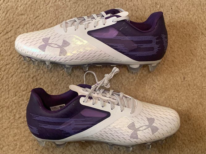 Under Armour Blur Lux MC White/Navy Football Cleats Mens Size 12.5