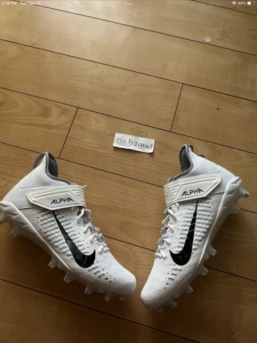 Nike Alpha Menace Pro 2 Mid White Football Cleats Mens Size 12.5