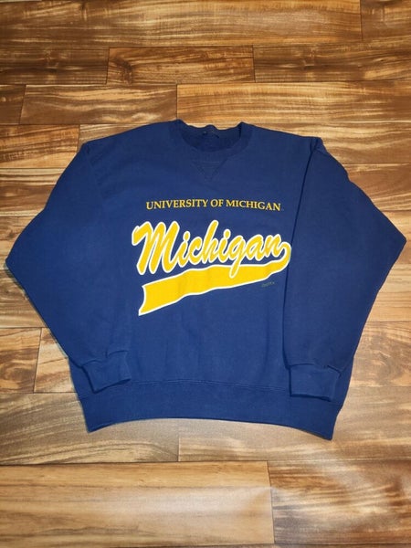 Vtg Champion Michigan Wolverines Football Big House Hoodie Sweatshirt Sz  Large L