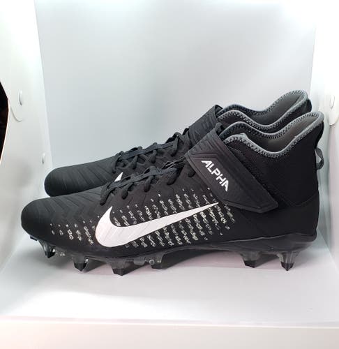 Nike Alpha Menace Pro 2 Mid Football Cleats Black White AQ3209-601 Men's Size 18