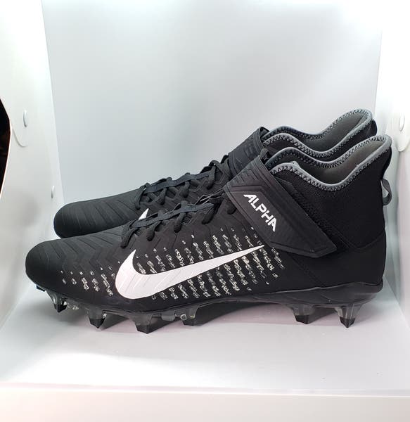 Nike Alpha Menace Pro 2 Mid Football Cleats Black White AQ3209-601