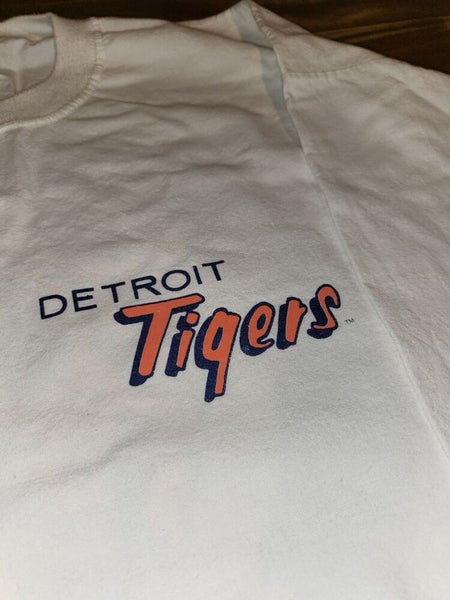 Vintage RARE 1988 Detroit Tigers MLB Baseball Sports White Longsleeve Shirt  L/XL