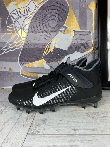 Nike Alpha Menace Pro 2 Mid Football Cleats AQ3209-002 Black / White Size 16