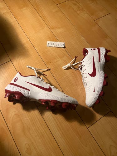 Men Nike Alpha Huarache Elite Oklahoma Sooner Softball Cleats DR0208-101 Sz 12