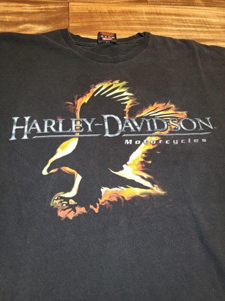 Vintage Harley Davidson Motorcycle Flaming Eagle Double Sided