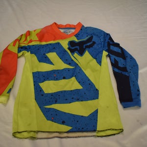 Fox Racewear Motocross Jersey, Blue/Yellow/Orange, Youth Medium