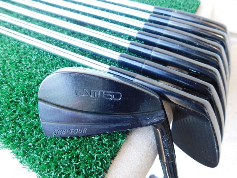 United SBB1 TOUR Black Forged (4i-PW) Iron Set w/ Shamada PRO Stiff Shafts
