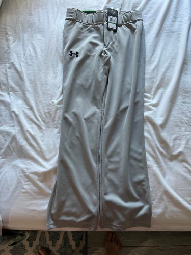 NWT Under Armour GREY Baseball Pants/NAVY BLUE LEGS YOUTH XL