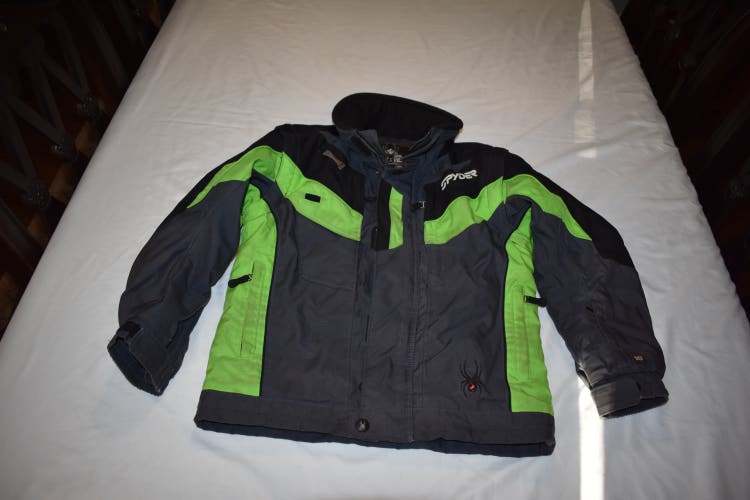 Spyder XT Pro Gear Thinsulate Winter Sports Jacket, Black/Green, Kids Size 10