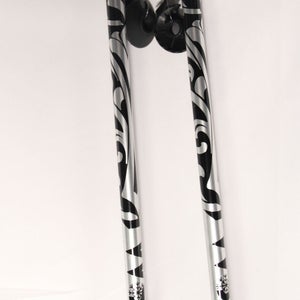 NEW Ski poles adult downhill/alpine Aluminum  black/silver Pair  120cm  with baskets  New 2023