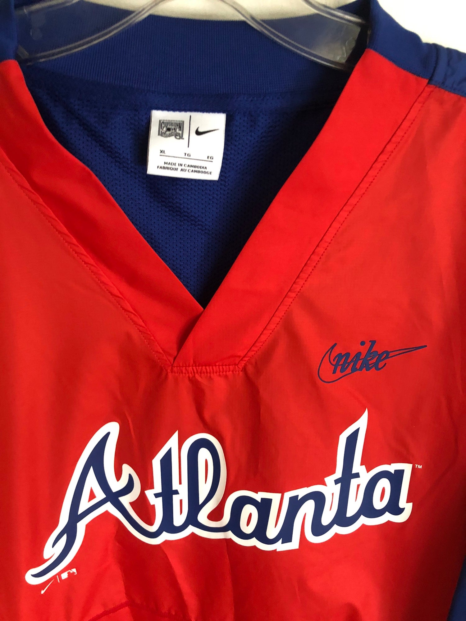 Atlanta Braves men's Size XL Nike golf Full Zip Windbreaker