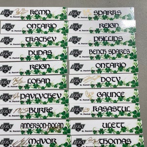 Ontario Reign Locker Room Nameplates  St Patrick’s Day  3102