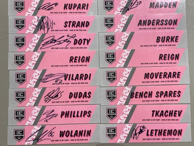 Ontario Reign Locker Room Nameplates Pink In The Rink 3105