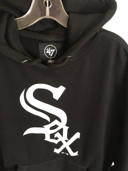 Chicago White Sox Men's 47 Brand Black Pullover Jersey Hoodie - Large