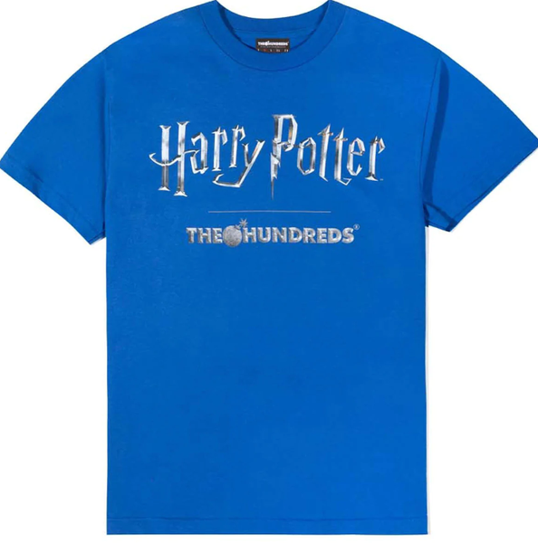 The Hundreds x Harry Potter Title Logo Men's Size L Royal Blue Skate T Shirt New